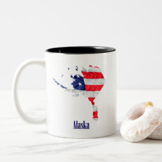Amerikaanse Vlag Alaska Verenigde Staten Tweekleurige Koffiemok