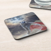 Amerikaanse vlag Alaskan Polar Beer Bier Onderzetter (Linkerzijde)