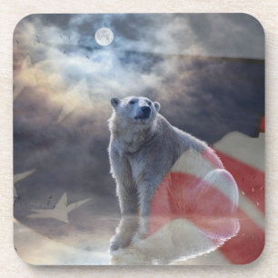 Amerikaanse vlag Alaskan Polar Beer Bier Onderzetter