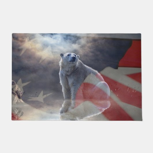 Amerikaanse vlag Alaskan Polar Beer Deurmat (Voorkant)