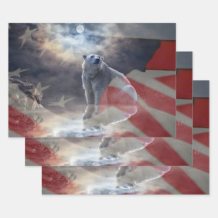 Amerikaanse vlag Alaskan Polar Beer Inpakpapier Vel