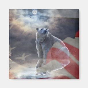 Amerikaanse vlag Alaskan Polar Beer Magneet