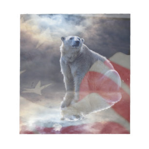 Amerikaanse vlag Alaskan Polar Beer Notitieblok