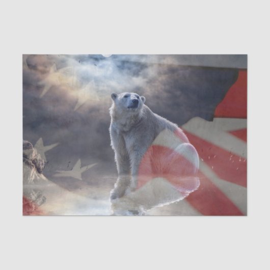 Amerikaanse vlag Alaskan Polar Beer Tissuepapier (Voorkant)