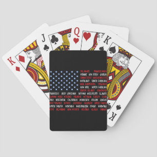 Amerikaanse vlag Alle 50 staatsnamen Pokerkaarten