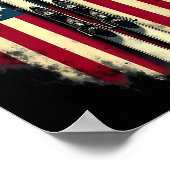 Amerikaanse Vlag Alpenski Skiër  Poster (Hoek)