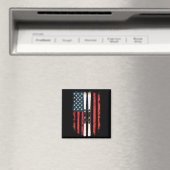 Amerikaanse vlag Alpineschanskipper _6 Magneet (Insitu (Vaatwasser))