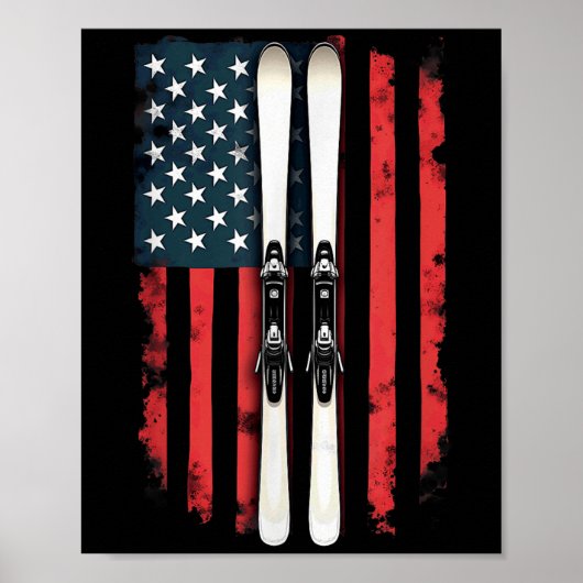 Amerikaanse vlag Alpineschanskipper _6 Poster (Voorkant)