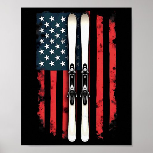 Amerikaanse vlag alpineskiër 1 poster (Voorkant)
