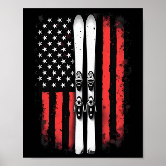 Amerikaanse vlag alpineskiër _1 poster (Voorkant)