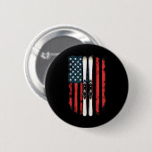 Amerikaanse vlag alpineskiër 1 ronde button 5,7 cm (Voorkant /achterkant)