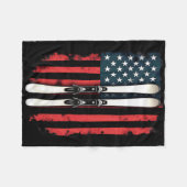 Amerikaanse vlag alpineskiër _2 fleece deken (Voorkant (Horizontaal))