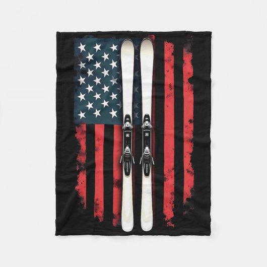 Amerikaanse vlag alpineskiër _2 fleece deken (Voorkant)