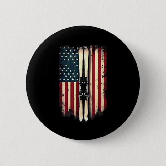 Amerikaanse vlag Alpineskiër _3 Ronde Button 5,7 Cm (Voorkant)