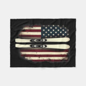 Amerikaanse vlag alpineskiër _4 fleece deken (Voorkant (Horizontaal))