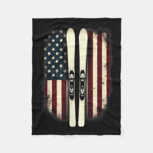 Amerikaanse vlag alpineskiër _4 fleece deken