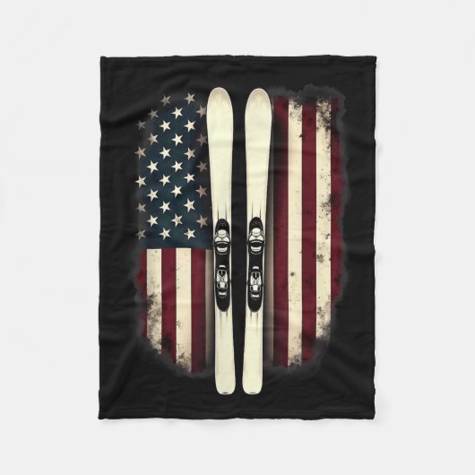 Amerikaanse vlag alpineskiër _4 fleece deken (Voorkant)