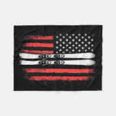 Amerikaanse vlag alpineskiër _5  fleece deken (Voorkant (Horizontaal))