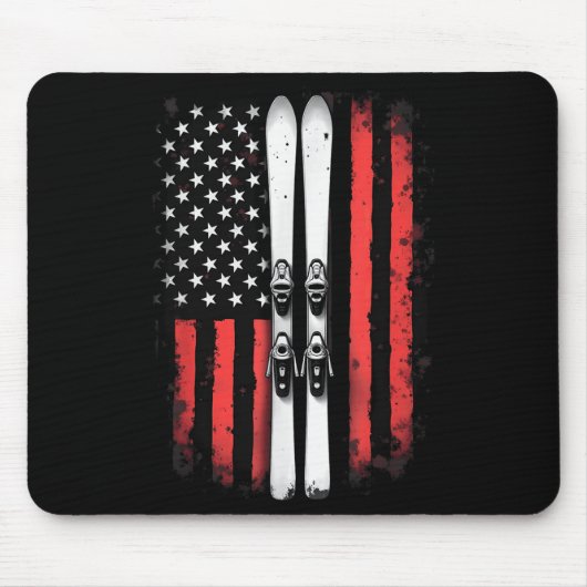 Amerikaanse vlag alpineskiër _5 muismat (Voorkant)