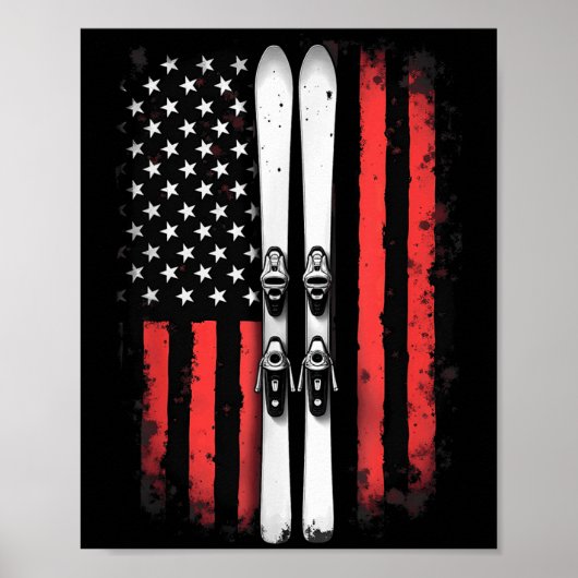 Amerikaanse vlag alpineskiër _5 poster (Voorkant)