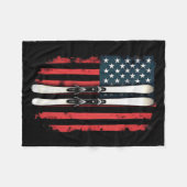 Amerikaanse vlag alpineskiër _6 fleece deken (Voorkant (Horizontaal))
