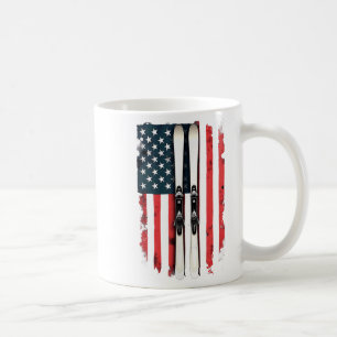 Amerikaanse vlag alpineskiër _6 koffiemok
