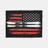 Amerikaanse vlag alpineskiër fleece deken (Voorkant (Horizontaal))