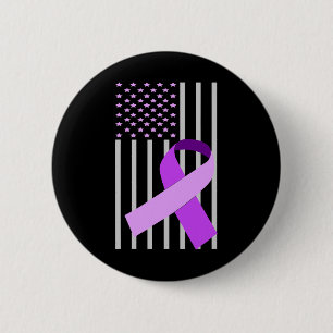Amerikaanse vlag Alzheimer Ribbon Alzheimer Awaren Ronde Button 5,7 Cm