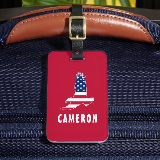 Amerikaanse vlag American Eagle America 4 juli naa Bagagelabel (Voorkant Insitu 2)
