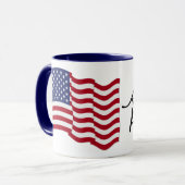 Amerikaanse vlag - Amerikaans en trots. Mok (Voorkant links)
