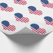 Amerikaanse vlag Amerikaans hart Cadeaupapier (Hoek)