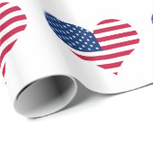 Amerikaanse vlag Amerikaans hart Cadeaupapier (Rol Hoek)