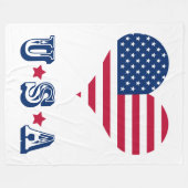 Amerikaanse vlag Amerikaans hart groot Fleece Deken (Voorkant (Horizontaal))