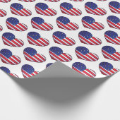 Amerikaanse vlag Amerikaans Heart Pattern Cadeaupapier (Hoek)
