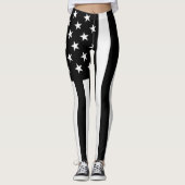 Amerikaanse vlag Amerikaans zwart wit Leggings (Voorkant)