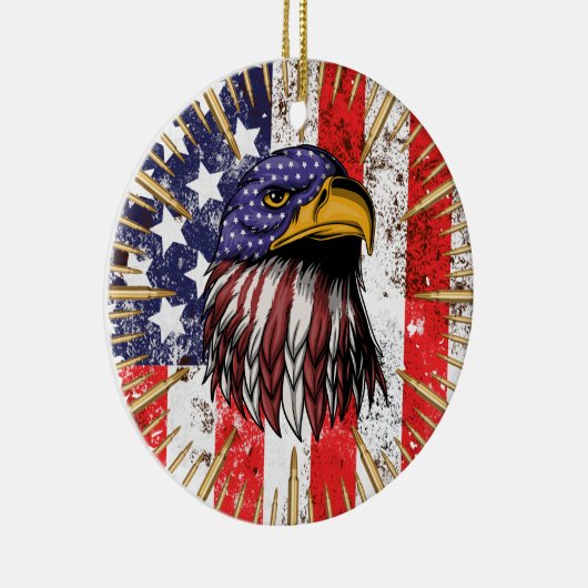  Amerikaanse vlag Amerikaanse adelaar Keramisch Ornament (Rechts)