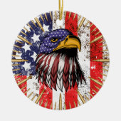  Amerikaanse vlag Amerikaanse adelaar Keramisch Ornament (Voorkant)