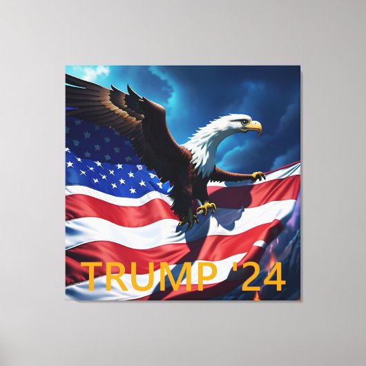 Amerikaanse vlag Amerikaanse adelaar TRUMP 2024 Canvas Afdruk (Voorkant)
