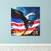 Amerikaanse vlag Amerikaanse adelaar TRUMP 2024 Canvas Afdruk (Insitu (Houten vloer))