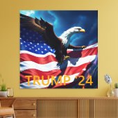 Amerikaanse vlag Amerikaanse adelaar TRUMP 2024 Canvas Afdruk (Insitu (Woonkamer))