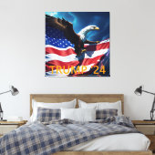 Amerikaanse vlag Amerikaanse adelaar TRUMP 2024 Canvas Afdruk (Insitu (Slaapkamer))
