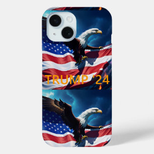 Amerikaanse vlag Amerikaanse adelaar TRUMP 2024 iPhone 15 Case