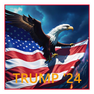 Amerikaanse vlag Amerikaanse adelaar TRUMP 2024 Foto Afdruk