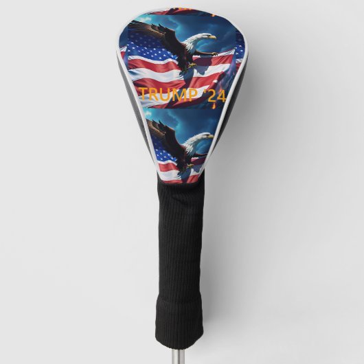 Amerikaanse vlag Amerikaanse adelaar TRUMP 2024 Golfheadcover (Voorkant)