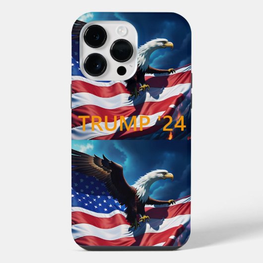 Amerikaanse vlag Amerikaanse adelaar TRUMP 2024 iPhone Hoesje (Achterkant)