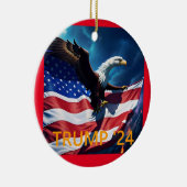 Amerikaanse vlag Amerikaanse adelaar TRUMP 2024 Keramisch Ornament (Rechts)