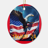 Amerikaanse vlag Amerikaanse adelaar TRUMP 2024 Keramisch Ornament (Links)