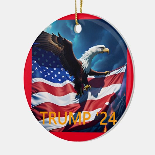Amerikaanse vlag Amerikaanse adelaar TRUMP 2024 Keramisch Ornament (Links)