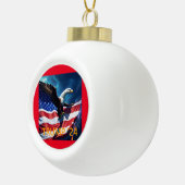 Amerikaanse vlag Amerikaanse adelaar TRUMP 2024 Keramische Bal Ornament (Rechts)
