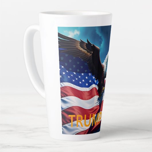Amerikaanse vlag Amerikaanse adelaar TRUMP 2024 Latte Mok (Linkerhoek)